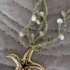 collar de estrella sobre un paño en colores dorados y verde agua
